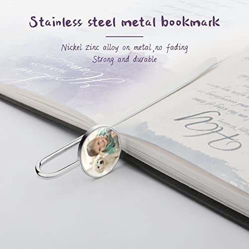 Personalized Metal Bookmark Custom Bookmarks Design Your Own Picture Text Logo Stainless Steel Page Marker Memorial Gift for Women Men Teacher Student (Style 1)
