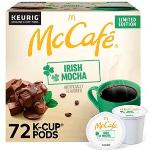 mccafe irish mocha, keurig single serve k-cup pods, flavored coffee, 72 count