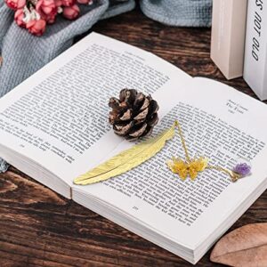 PDCTACST Metal Butterfly Feather Bookmark, Birthday Gifts Christmas Teacher Appreciation Gifts Women Teachers & Mothers Day Butterfly Book Mark for Women Girls Readers Book Lover