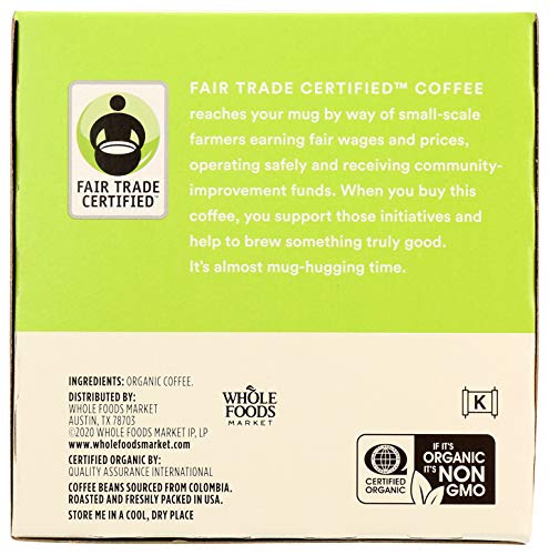 365 by Whole Foods Market, Coffee Colombian Cup Vienna Roast Pods Organic 12 Count, 4.6 Ounce