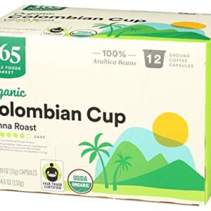 365 by Whole Foods Market, Coffee Colombian Cup Vienna Roast Pods Organic 12 Count, 4.6 Ounce