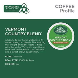 Green Mountain Coffee Roasters Vermont Country Blend, Single-Serve Keurig K-Cup Pods, Medium Roast Coffee,24 Count (Pack of 4)