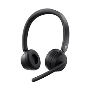 microsoft modern – wireless headset,comfortable stereo headphones with noise-cancelling microphone, usb-a dongle, on-ear controls, pc/mac – certified for microsoft teams