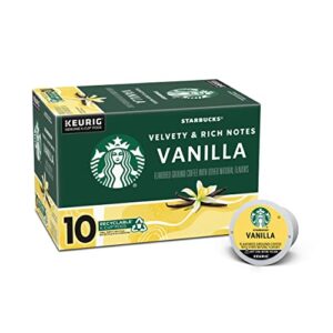 starbucks flavored k-cup coffee pods — vanilla for keurig brewers — 1 box (10 pods)