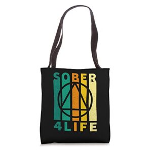 sober four life aa na sobriety recovery anniversary t tote bag