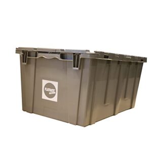 plastic shipping/storage tote w/ attached lid 27x17x12
