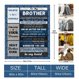 Gifts for Brother Blanket, Brother Gifts from Sister, Brother Gifts Blanket, Big Brother Gift, Brother Birthday Gift for Brother, Gifts for Brother from Brother Adult Graduation Blanket 60"x 50"