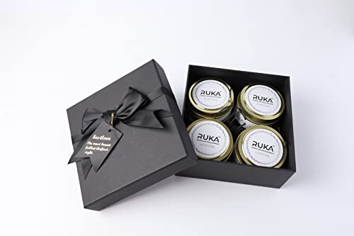 Luxury Scented Aromatherapy Candle with Essential Oil for Stress Relief, Smoke-Free Strong Fragrance Long Lasting Candles for Bath Home 100% Cotton Wick, Natural Soy Wax (4Pcs Gift Set)