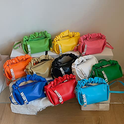Top-handle shoudlder for women Ruched hobo Purses Handbags Crossbody Bags Satchel Clutch Tote Bag (Blue)