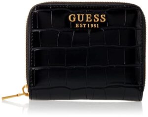 guess womens laurel small zip around wallet, black, one size us