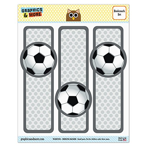 Set of 3 Glossy Laminated Bookmarks - Sports and Hobbies - Soccer Ball Football