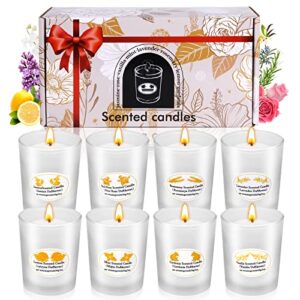 scented candles gift set with 8 fragrances candle gift set candles for home scented scented candles aromatherapy in glass jar soy wax for mother’s day gift gift for her gift for mom