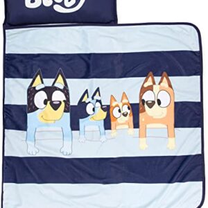 Bluey Sleepy Time Nap Mat – Built-in Pillow and Blanket - Super Soft Microfiber Kids'/Toddler/Children's Bedding, Ages 3-7 (Official Bluey Product)