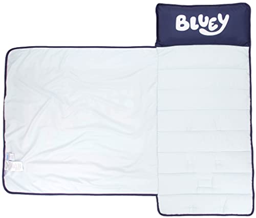 Bluey Sleepy Time Nap Mat – Built-in Pillow and Blanket - Super Soft Microfiber Kids'/Toddler/Children's Bedding, Ages 3-7 (Official Bluey Product)