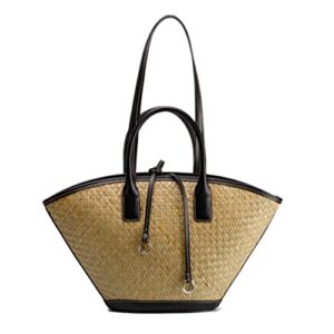 handmade straw bags holiday handbags shoulder tote bags women’s large capacity summer travel women’s handbags bucket bag (color : a)