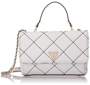 guess cessily convertible crossbody flap, white multi