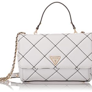 GUESS Cessily Convertible Crossbody Flap, White Multi