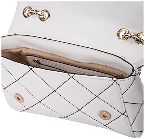 GUESS Cessily Convertible Crossbody Flap, White Multi