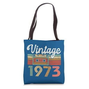 vintage 1973 best of 50th birthday mom dad anniversary 50 tote bag