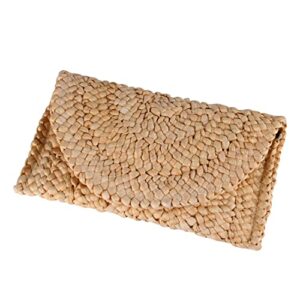 LUI SUI Women's Straw Clutch Purse Summer Purse Bags Woven Straw Shoulder Bags Beach Clutch Purse with Straw Earrings Set