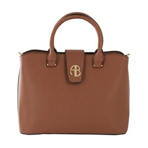 alexis bendel women’s saffiano leather triple entry top handle satchel handbag w/optional crossbody strap