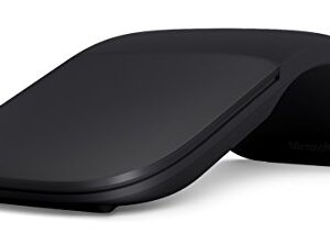 Microsoft Arc Mouse - Black. Sleek,Ergonomic design, Ultra slim and lightweight, Bluetooth Mouse for PC/Laptop,Desktop works with Windows/Mac computers