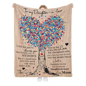 daughter in law gifts from mother in law, birthday for daughter in law- future daughter in law throw blankets gifts wedding christmas happy birthday presents (60″x50″)