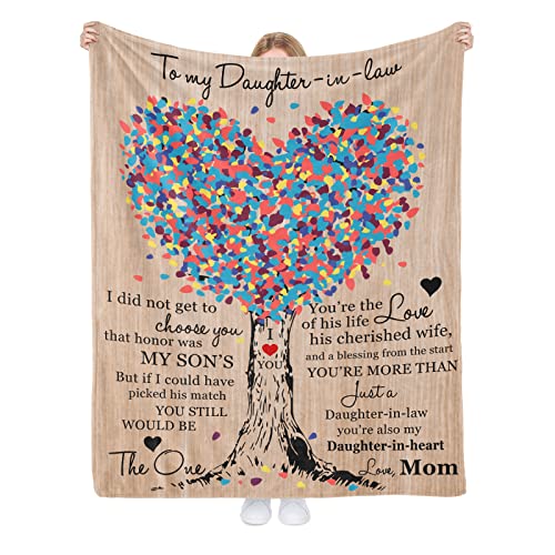 Daughter in Law Gifts from Mother in Law, Birthday for Daughter in Law- Future Daughter in Law Throw Blankets Gifts Wedding Christmas Happy Birthday Presents (60"x50")