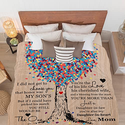 Daughter in Law Gifts from Mother in Law, Birthday for Daughter in Law- Future Daughter in Law Throw Blankets Gifts Wedding Christmas Happy Birthday Presents (60"x50")