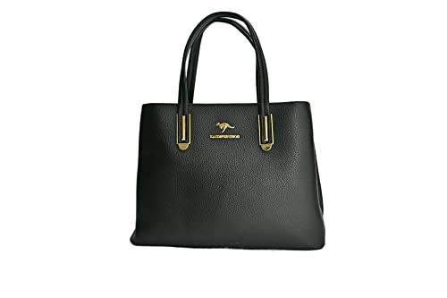 Vegan Leather Large Handbag - Durable Crossbody Shoulder Bag for Women - Top Handle Purse - Everyday Tote Shoulder Bag - BLACK