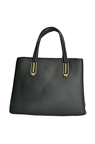 Vegan Leather Large Handbag - Durable Crossbody Shoulder Bag for Women - Top Handle Purse - Everyday Tote Shoulder Bag - BLACK