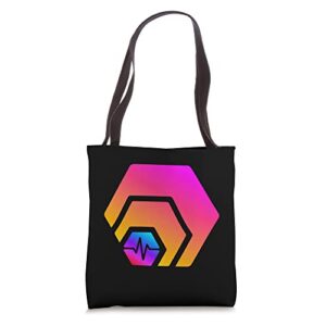 hex pulsechain crypto pls logo cryptocurrency stake 5555 tote bag