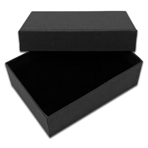 thedisplayguys – 24 pk velvet insert kraft paper jewelry gift box – necklace/pendant – matte black #32 (3-1/4 x 2-1/4 x 1 in)