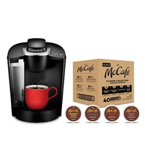 keurig k-classic coffee maker with mccafé classic collection variety pack, 40 count k-cup pods