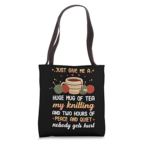 Two Hours Of Peace Funny Crochet Knitting Crocheter Graphic Tote Bag