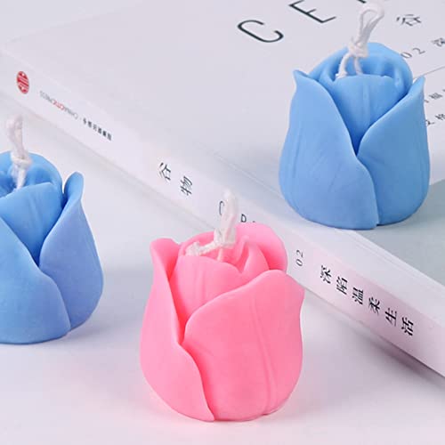 2 Pieces 3D Silicone Candle Mold Tulip Flower Candle Mold for Candle Making Handmade Silicone Soap Mold for Handmade Plaster Craft Soap Making Home Decorating Ornaments