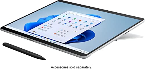 Microsoft Surface Pro X, 13" PixelSense Touchscreen Display, SQ1, 8GB Memory, 128GB Solid State Drive, Qualcomm Adreno 685 GPU, Windows 10 Pro, E5D-00001, Platinum (Renewed)