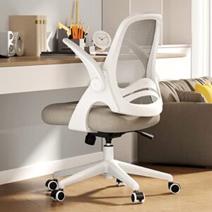 hbada home office chair work desk chair comfort ergonomic swivel computer chair with flip-up arms and adjustable height, beige