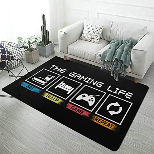 GAGNONLEE The Gaming Life Large Rugs Game Controller Floor Mat 3D Printed Modern Carpet for Gamer Bedroom Home Decor Non-Slip Area Rug 60 x 40 inch Style-4 60''x 40''（150x100cm）