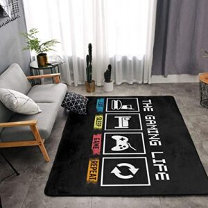 GAGNONLEE The Gaming Life Large Rugs Game Controller Floor Mat 3D Printed Modern Carpet for Gamer Bedroom Home Decor Non-Slip Area Rug 60 x 40 inch Style-4 60''x 40''（150x100cm）