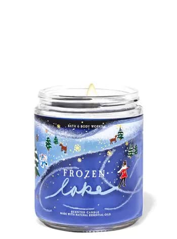 Bath & Body Works, White Barn 1-Wick Candle w/Essential Oils - 7 oz - 2021 Christmas & Winter Scents! (Frozen Lake)