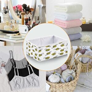 Kigai Flying Bumble Bees Storage Basket Cube Box Foldable Canvas Storage Basket for Clothes Storage,Toy Box,Home Storage