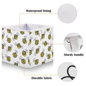 Kigai Flying Bumble Bees Storage Basket Cube Box Foldable Canvas Storage Basket for Clothes Storage,Toy Box,Home Storage