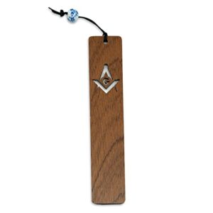 square & compasses wooden masonic bookmark