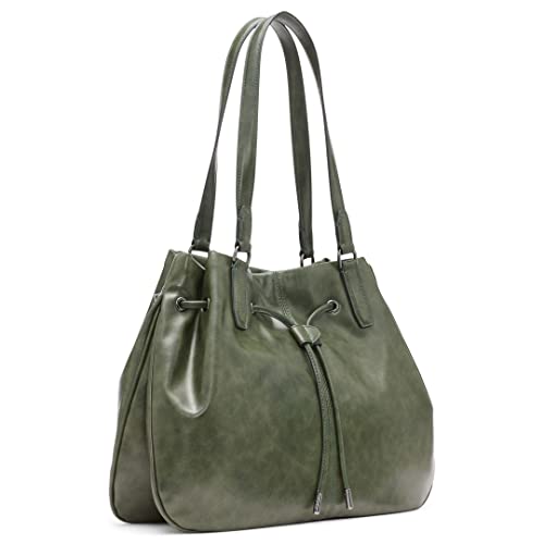 Calvin Klein Lapis Drawstring Tote, Deep Forest,One Size