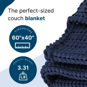 Chunky Knit Blanket Throw (60x40 in, Navy Blue) - Navy Throw Blanket Knit Throw Blanket Knitted Blanket Chunky Blanket Chunky Knit Throw Knit Blanket Chunky Knot Blanket Cable Knit Blanket