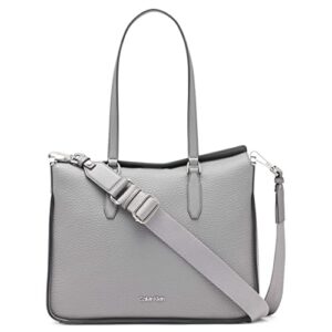 calvin klein fay east/west tote, steel grey,one size
