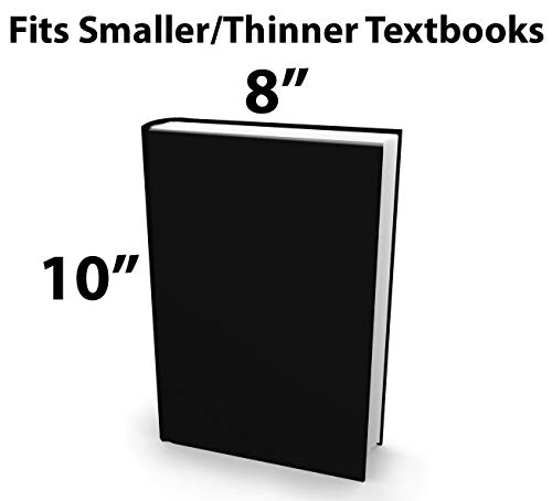 Book Sox Stretchable Book Cover: Standard Size Solid Black. Fits Smaller/Thinner Hardcover Textbooks up to 8x10. Easy to Install, Adhesive-Free, Nylon Fabric Protector for School. Wash & Re-Use!