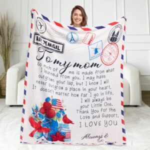 uMtsalane Gifts for Mom, Mothers Day from Daughter Son, Mom Gifts, Birthday Gifts for Mom, Mother Gifts, 70" x 55" Light Throw Blanket