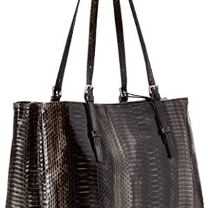 Calvin Klein Penny Triple Compartment Tote, Black Python,One Size